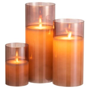 LEDLAMP BLINKEND GLAS BRUIN