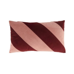Sierkussen strepen roze bordeaux
