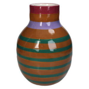 Vaas strepen multi oranje groen