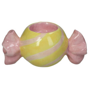 Waxinelichthouder Snoep roze geel