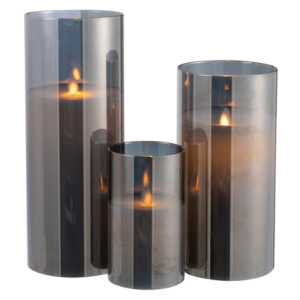 LEDLAMP BLINKEND GLAS GRIJS