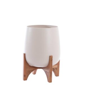 Pot Karuna hout mat crème