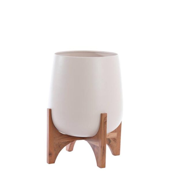 Pot Karuna hout mat crème