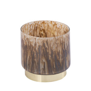 Theelichthouder Allie bruin