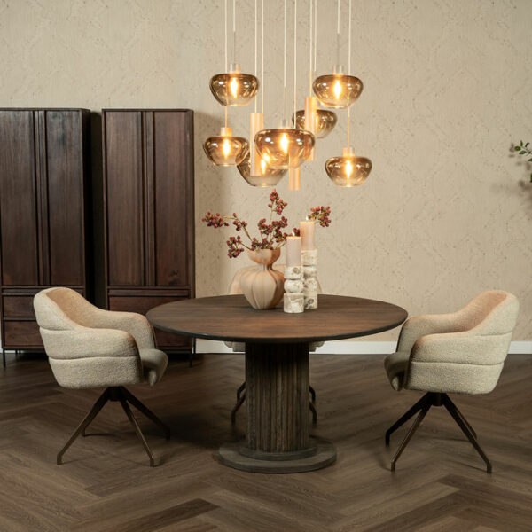 Eettafel Velvet round bruin